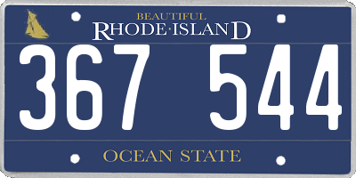 RI license plate 367544