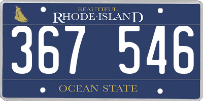 RI license plate 367546