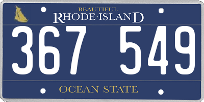 RI license plate 367549