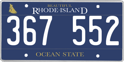 RI license plate 367552