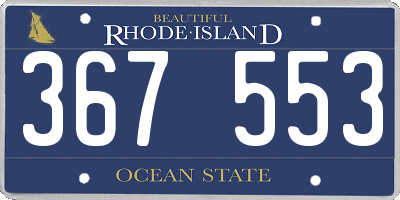 RI license plate 367553