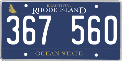 RI license plate 367560
