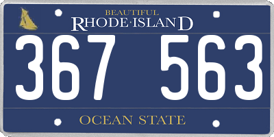 RI license plate 367563