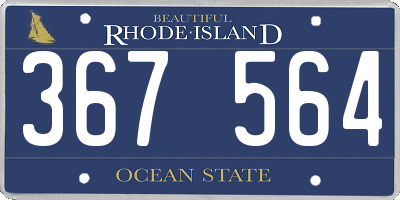 RI license plate 367564