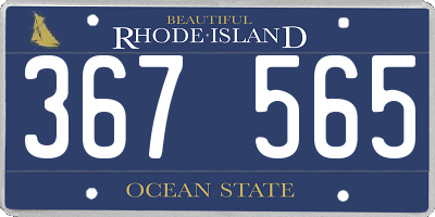 RI license plate 367565