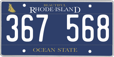 RI license plate 367568