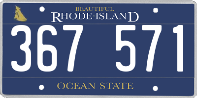 RI license plate 367571