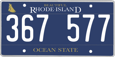 RI license plate 367577