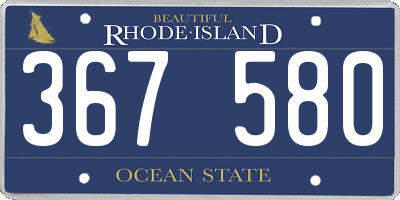 RI license plate 367580