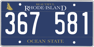 RI license plate 367581