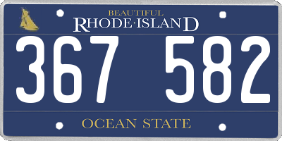 RI license plate 367582