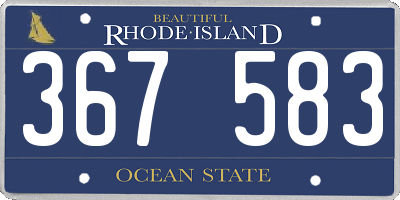 RI license plate 367583