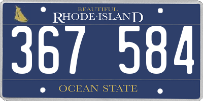 RI license plate 367584