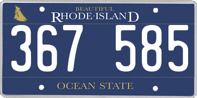 RI license plate 367585