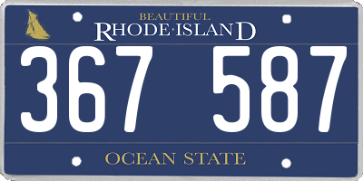 RI license plate 367587