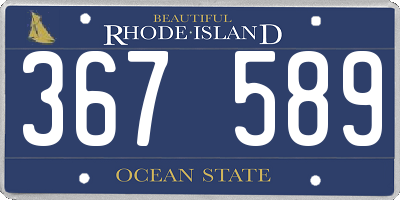 RI license plate 367589