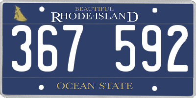 RI license plate 367592