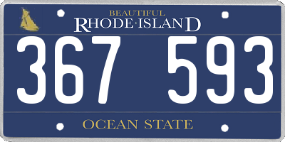 RI license plate 367593