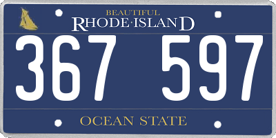RI license plate 367597