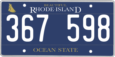 RI license plate 367598
