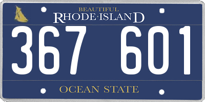 RI license plate 367601