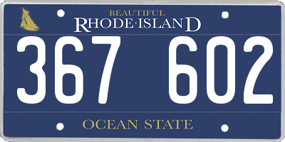 RI license plate 367602