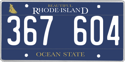 RI license plate 367604