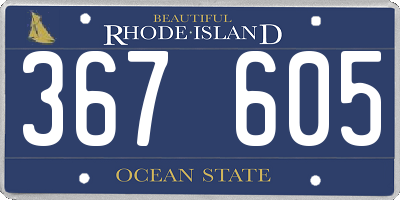 RI license plate 367605