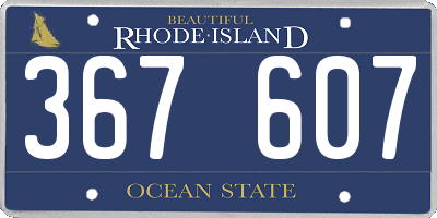 RI license plate 367607