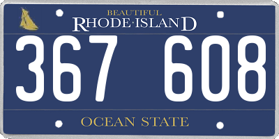 RI license plate 367608