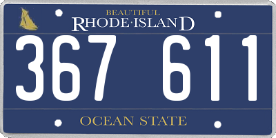 RI license plate 367611