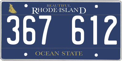 RI license plate 367612