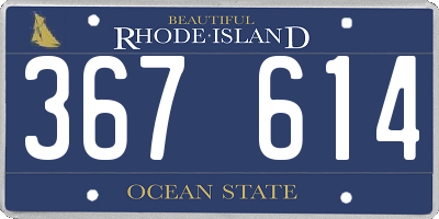 RI license plate 367614