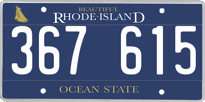 RI license plate 367615