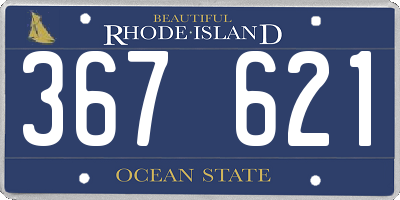 RI license plate 367621
