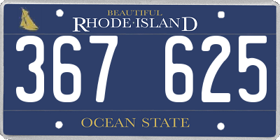 RI license plate 367625