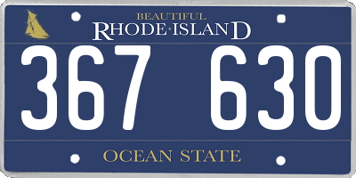 RI license plate 367630