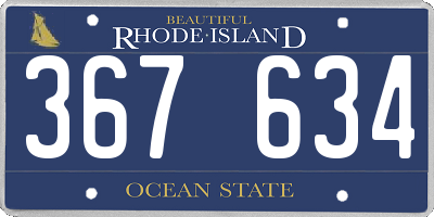 RI license plate 367634