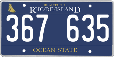 RI license plate 367635