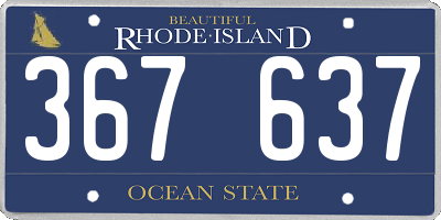 RI license plate 367637