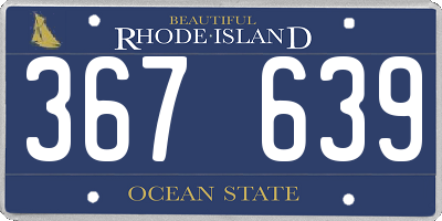 RI license plate 367639