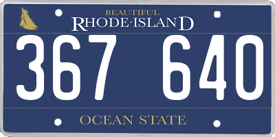 RI license plate 367640