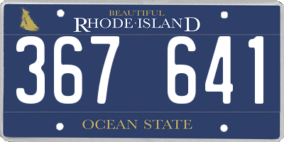 RI license plate 367641