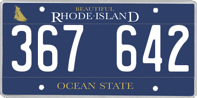 RI license plate 367642