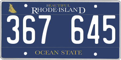 RI license plate 367645