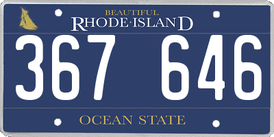 RI license plate 367646
