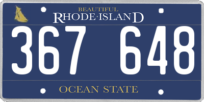 RI license plate 367648