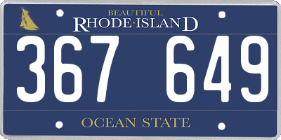 RI license plate 367649