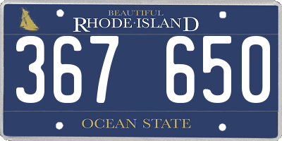 RI license plate 367650
