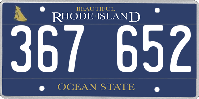 RI license plate 367652